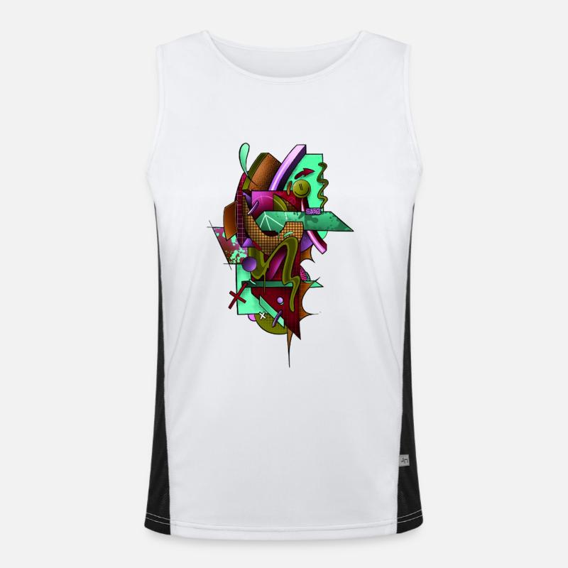 Kaleidoscope Graffiti Composition Men's Functional Contrast Tank Top 