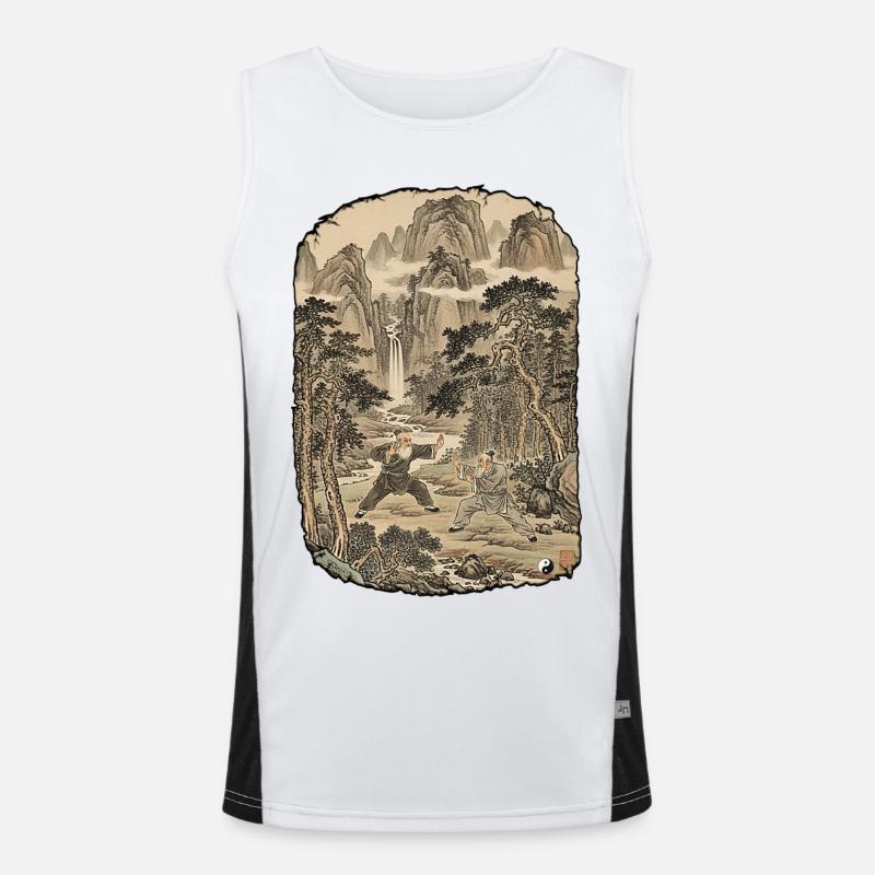 Kung Fu Tradition Funktionelles Kontrast-Tank Top für Männer 