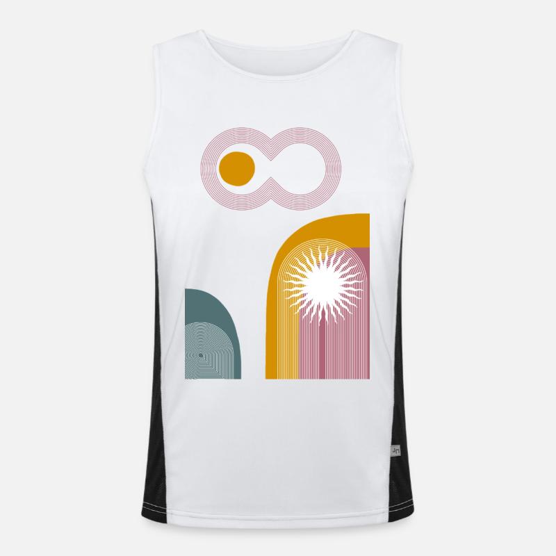 Pink Infinity Sun Abstrakter Bogen-Grafik Funktionelles Kontrast-Tank Top für Männer 