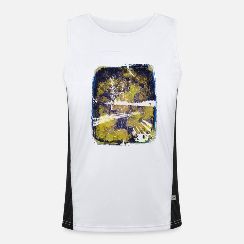 Bench with lime tree Men's Functional Contrast Tank Top 