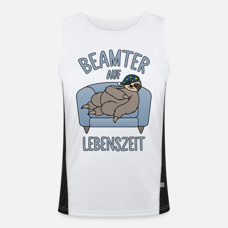 Faultier Couch - Beamter auf Lebenszeit Funktionelles Kontrast-Tank Top für Männer 