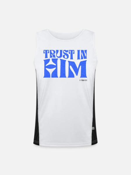 Christianity Christian Bible Verse - Men's Functional Contrast Tank Top  - white/black - Front