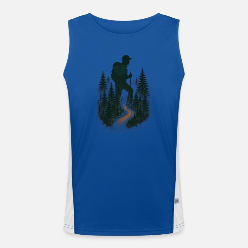 Cooler Wandermuster - Bergwanderungen Funktionelles Kontrast-Tank Top für Männer 