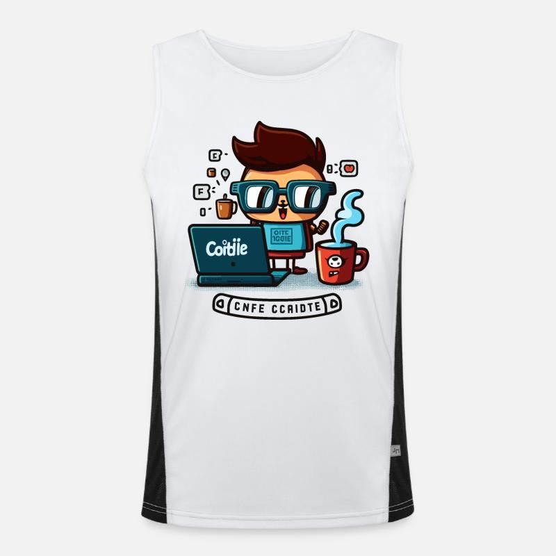 Befeuern Sie Ihr Programmieren mit Koffein! Funktionelles Kontrast-Tank Top für Männer 