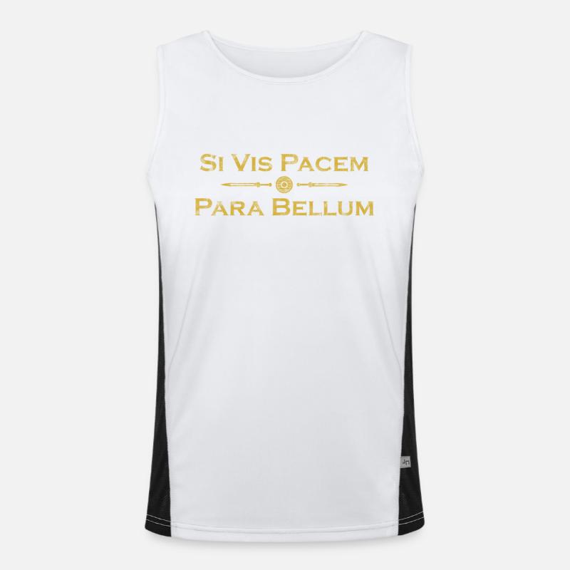 Si Vis Pacem Para Bellum - lateinisches Sprichwort Funktionelles Kontrast-Tank Top für Männer 