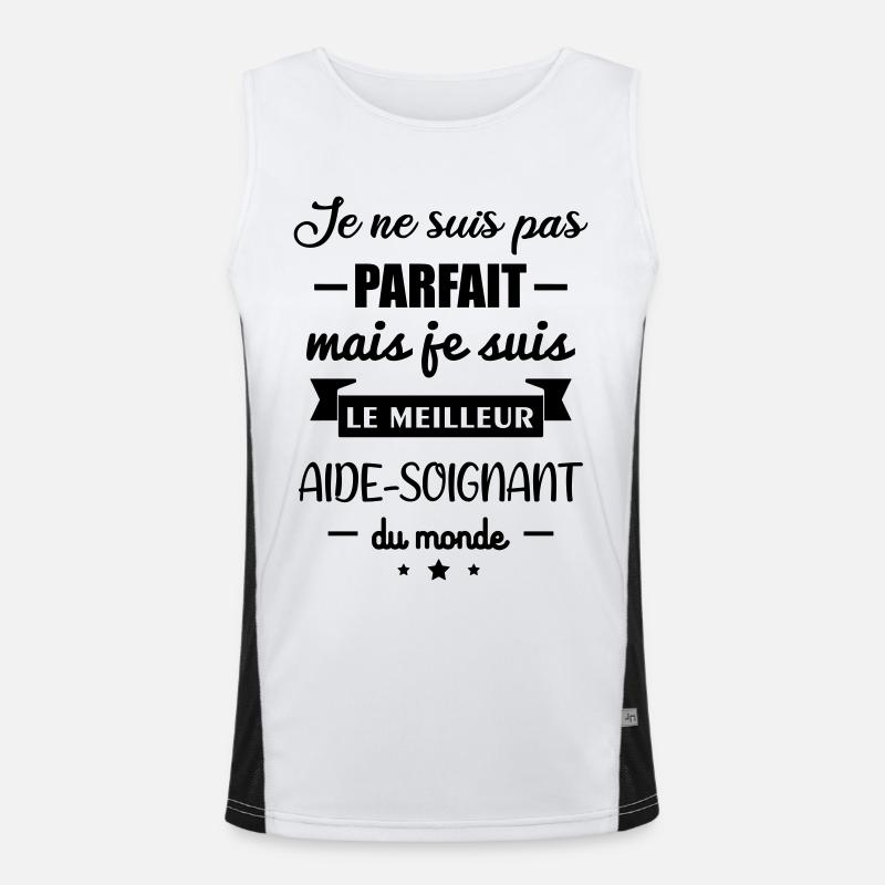 Pas parfait aide soignant, cadeau aide-soignant Débardeur respirant contrasté Homme 