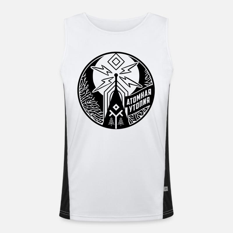 Atomic Utopia - Slavic folklore emblem - Black Men's Functional Contrast Tank Top 