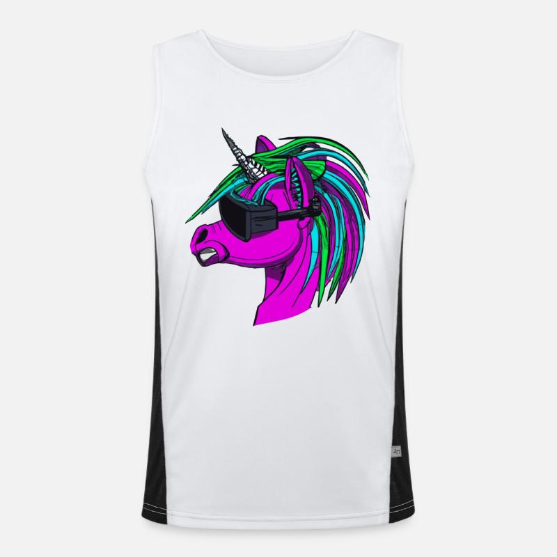 Punk Rock Einhorn Funktionelles Kontrast-Tank Top für Männer 