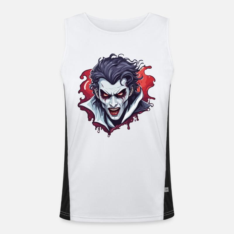 Vampir / Dracula / Blutsauger / Halloween / Mythos Funktionelles Kontrast-Tank Top für Männer 