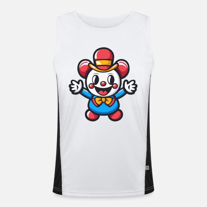 Halloween Clown Cute Comic - Men's Functional Contrast Tank Top - white/black