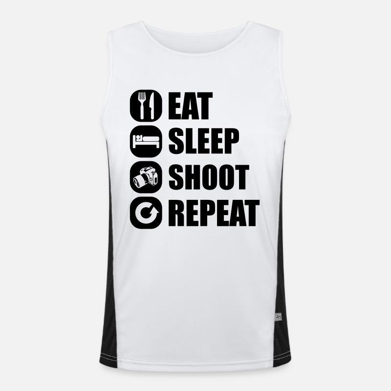 eat_sleep_shoot_repeat_5_1f - Men's Functional Contrast Tank Top  - white/black