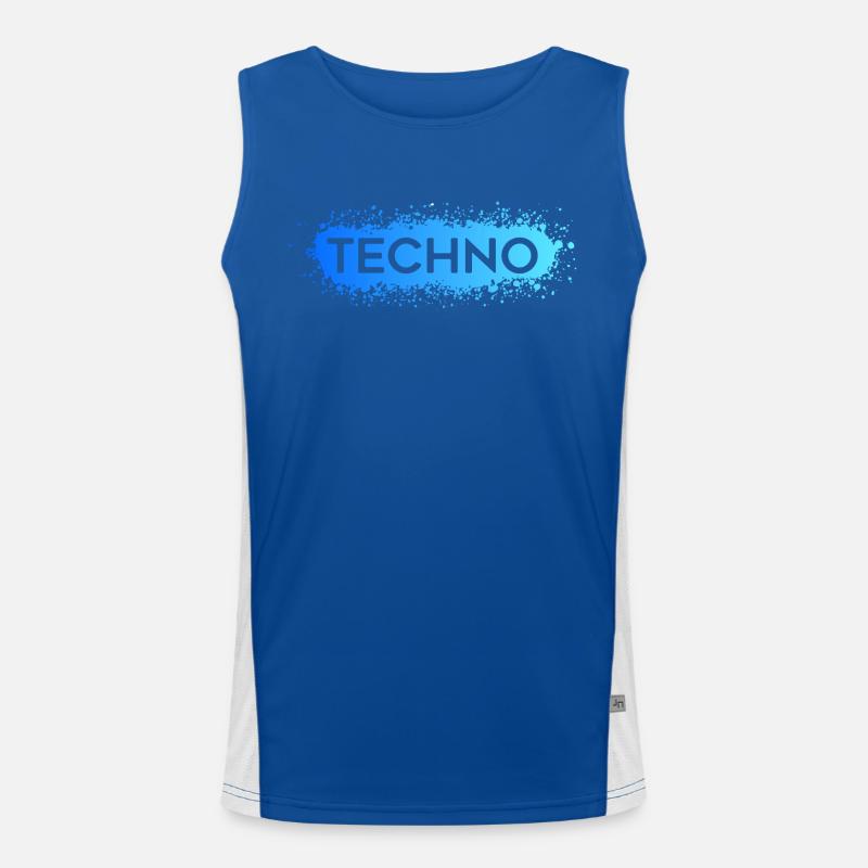 Techno Techno Bleu Splat Débardeur respirant contrasté Homme 