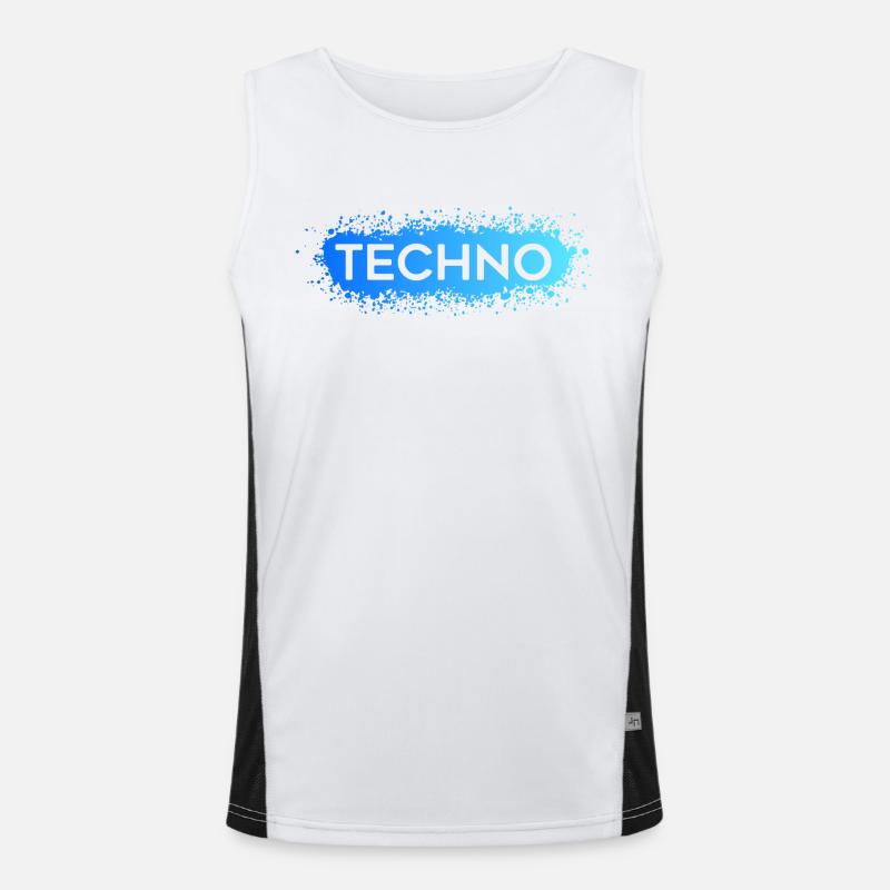 Techno Techno Blue Splat - Men's Functional Contrast Tank Top  - white/black