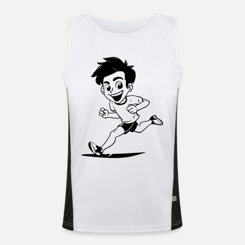 Marathon Läufer Skizze Funktionelles Kontrast-Tank Top für Männer 