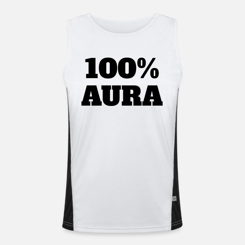 100% Aura Level Points Humour Meme Aura Débardeur respirant contrasté Homme 