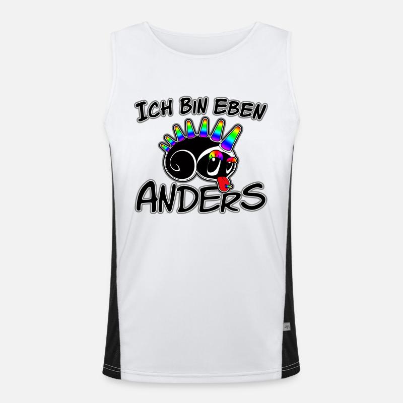 Ich bin eben anders Funktionelles Kontrast-Tank Top für Männer 
