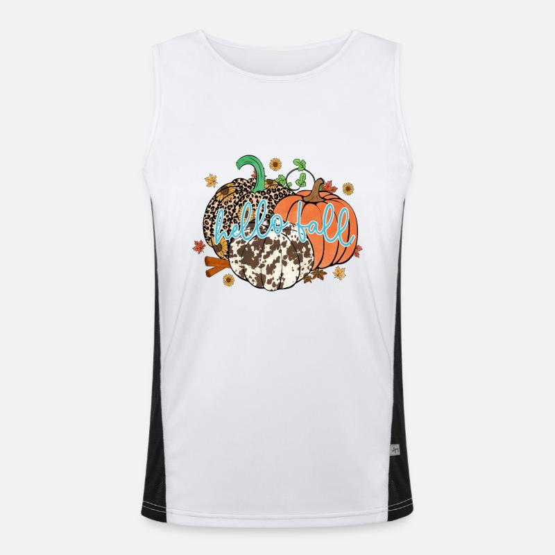 Hello Fall - Men's Functional Contrast Tank Top  - white/black