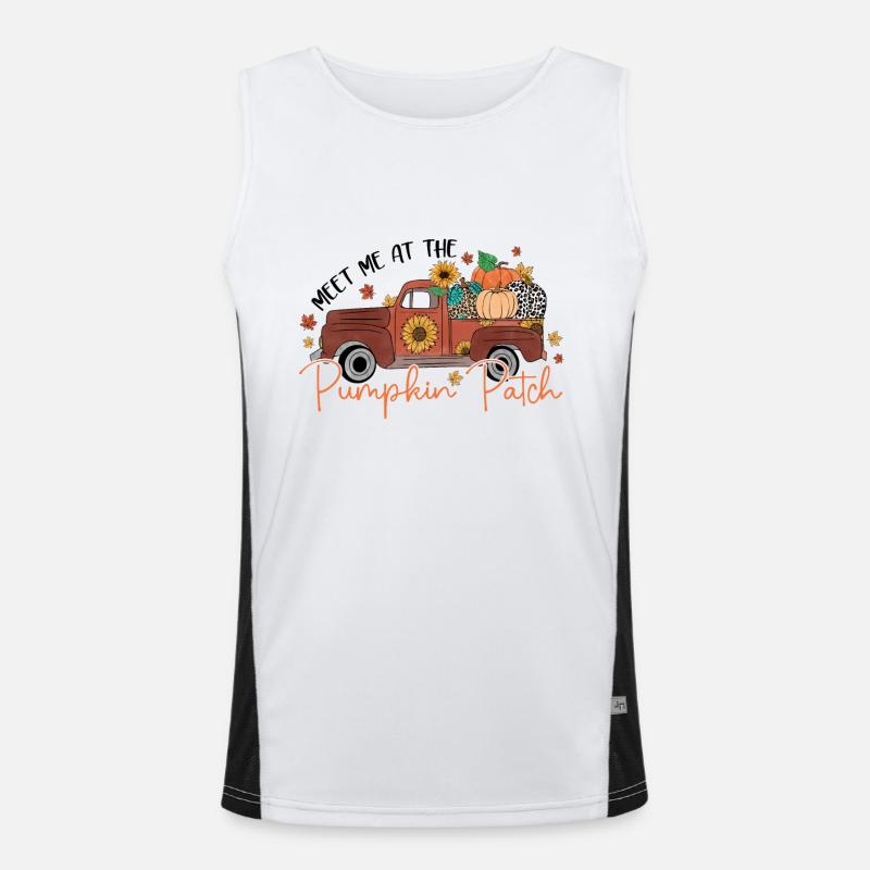 Treffen Sie mich bei Pumpkin Patch Funktionelles Kontrast-Tank Top für Männer 
