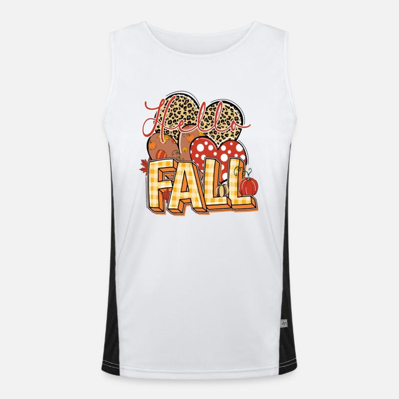 Hello Fall, Happy Fall y'all - Men's Functional Contrast Tank Top  - white/black