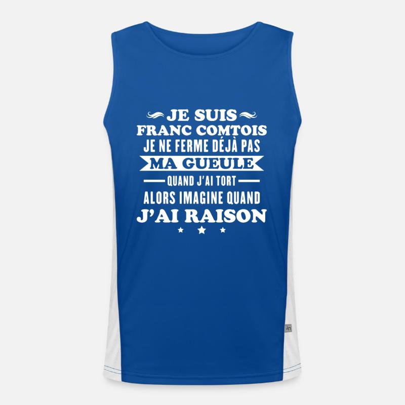 Franc comtois je ferme pas ma gueule franche comté Débardeur respirant contrasté Homme 