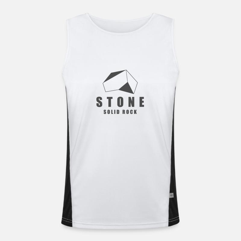 Stone solid rock - Solider Stein Funktionelles Kontrast-Tank Top für Männer 