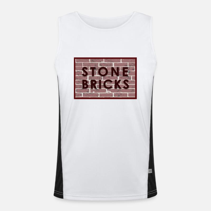 stone bricks - bricks - Men's Functional Contrast Tank Top  - white/black