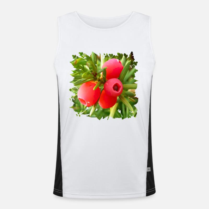 Die Eibe ist ein giftiger heimischer Nadelbaum Funktionelles Kontrast-Tank Top für Männer 
