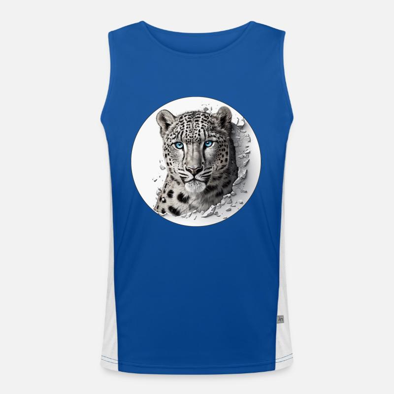 An endangered snow leopard Men's Functional Contrast Tank Top 