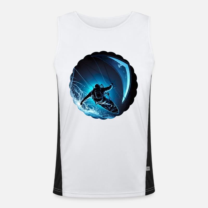 Kitesurfing requires skill and endurance Men's Functional Contrast Tank Top 