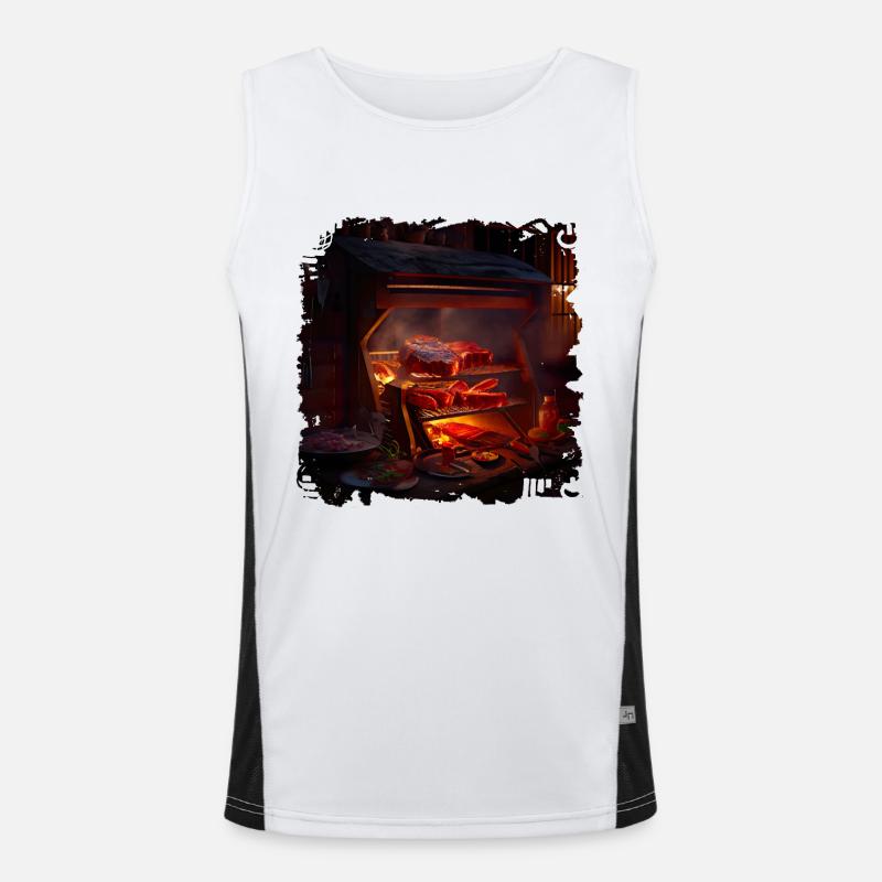 When grilling I get meat cravings Men's Functional Contrast Tank Top 