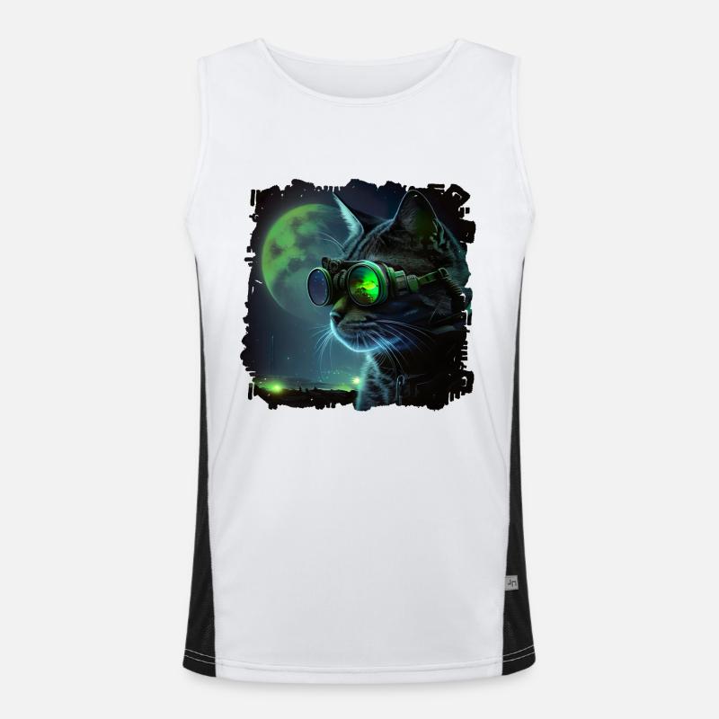 Cats don't need a night vision device Men's Functional Contrast Tank Top 
