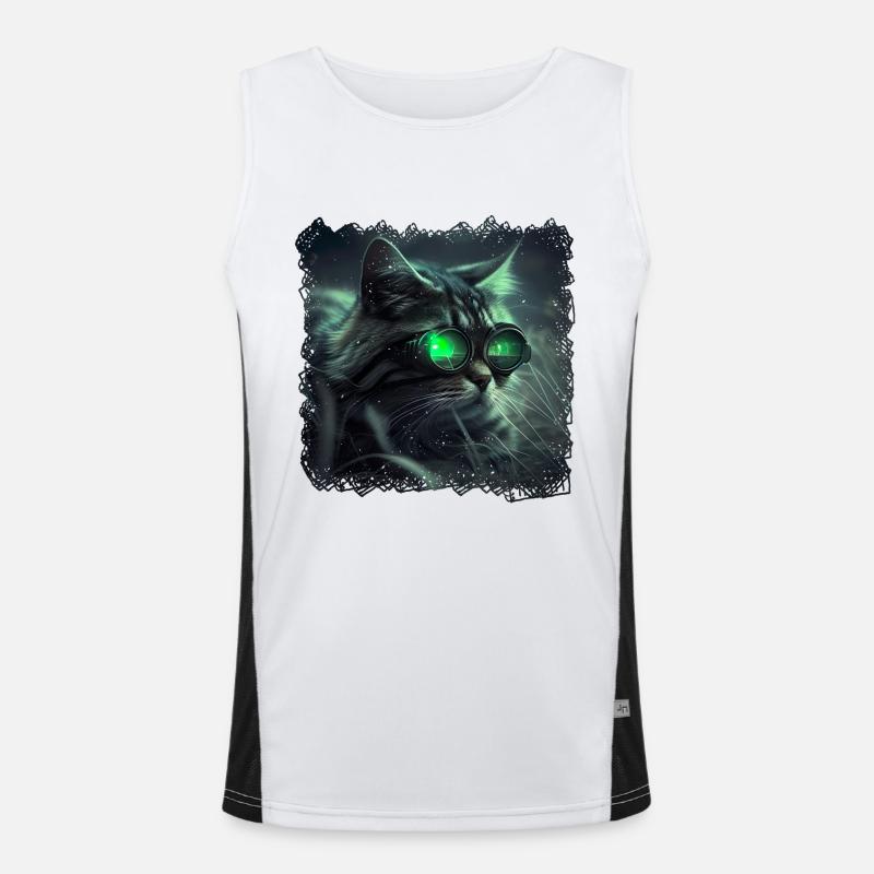 Cats have good night vision Men's Functional Contrast Tank Top 