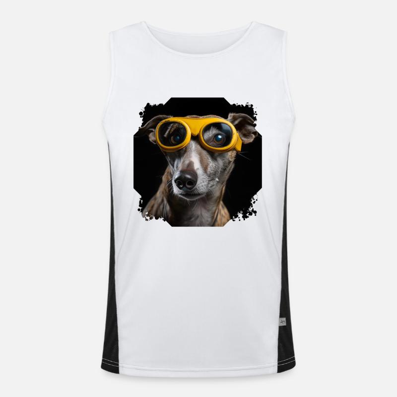 Chien avec des lunettes Débardeur respirant contrasté Homme 