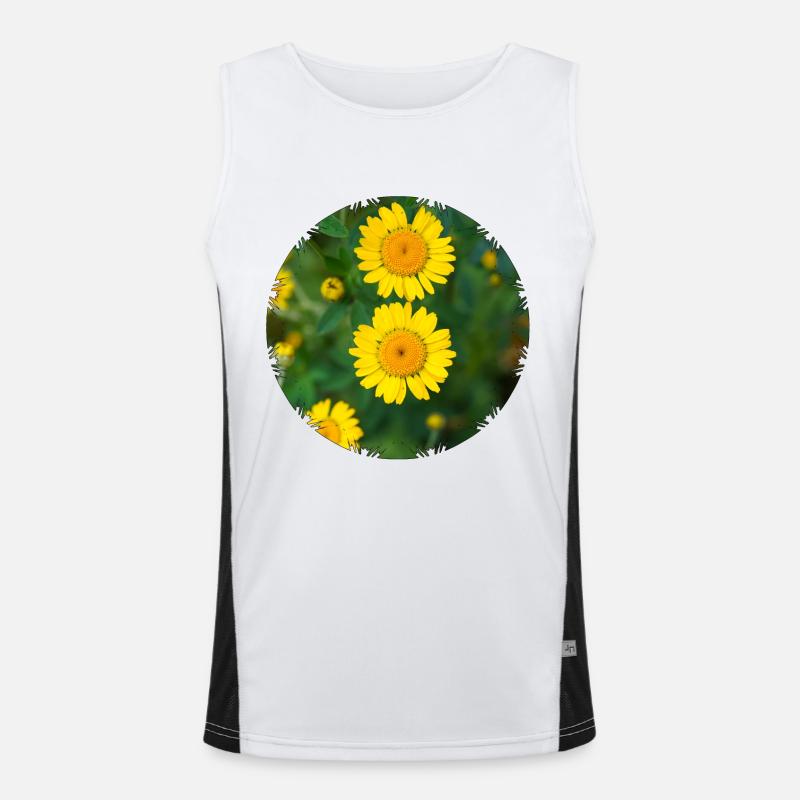 Dyer's chamomile (Anthemis tinctoria) Men's Functional Contrast Tank Top 