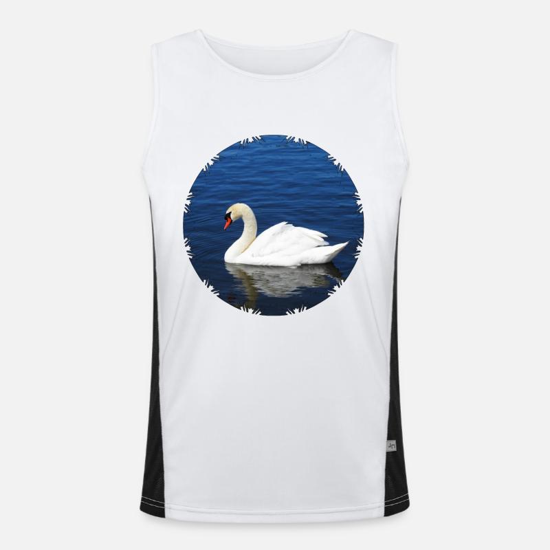 Anmutiger Höckerschwan Funktionelles Kontrast-Tank Top für Männer 
