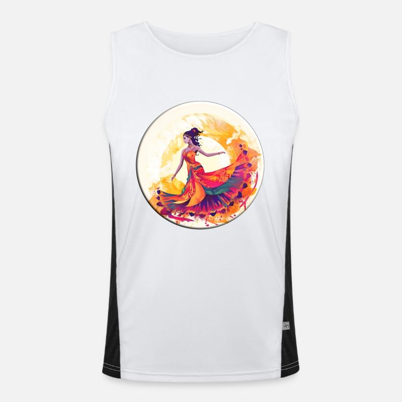 Belly dancing promotes body control - Men's Functional Contrast Tank Top - white/black
