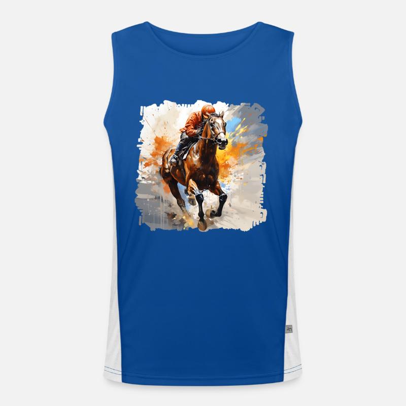 Horse racing has a long tradition Men's Functional Contrast Tank Top 