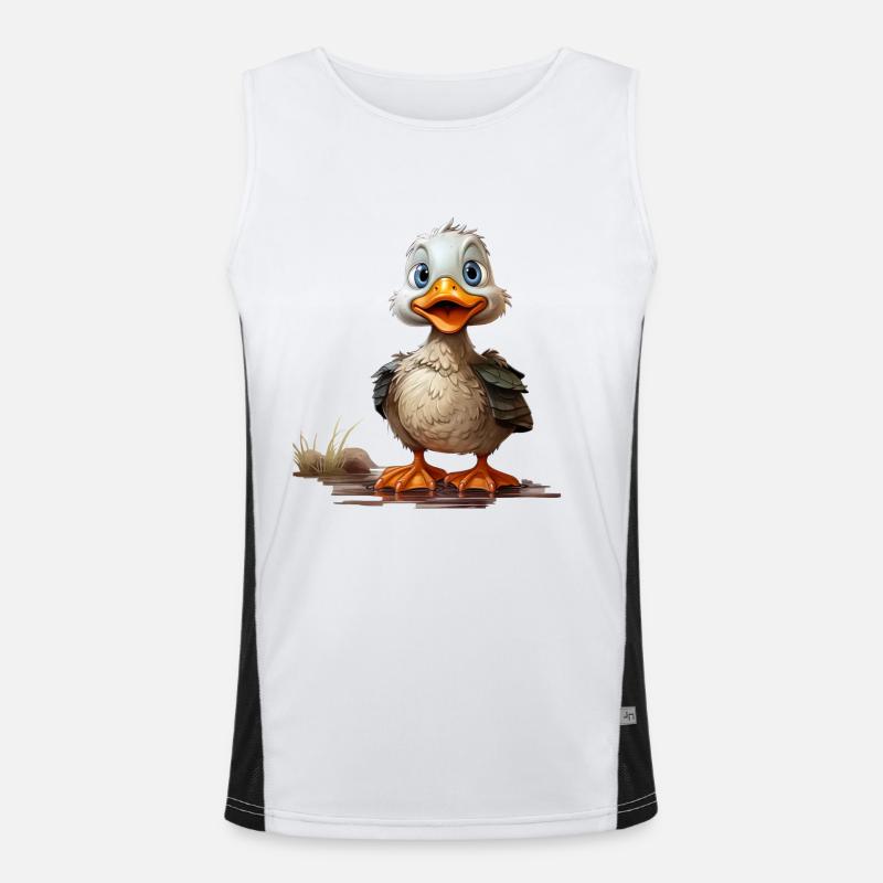 Lustiges Entchen Funktionelles Kontrast-Tank Top für Männer 