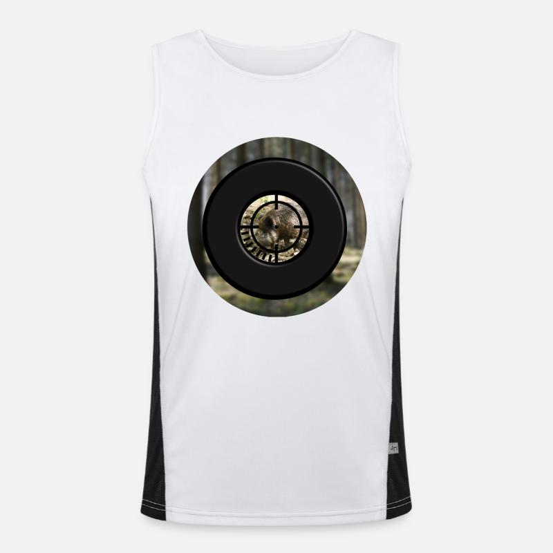A boar through the scope Men's Functional Contrast Tank Top 