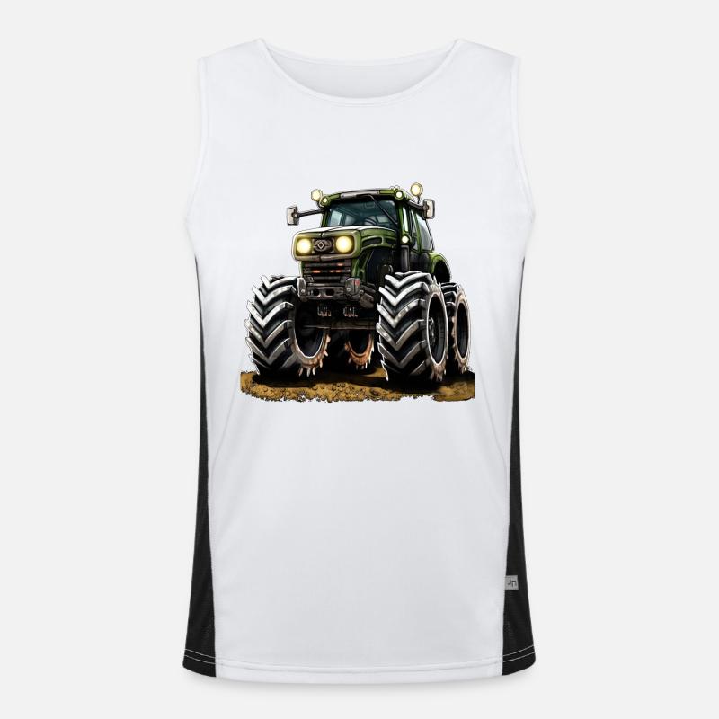 Precise and effective work with large tractors Men's Functional Contrast Tank Top 