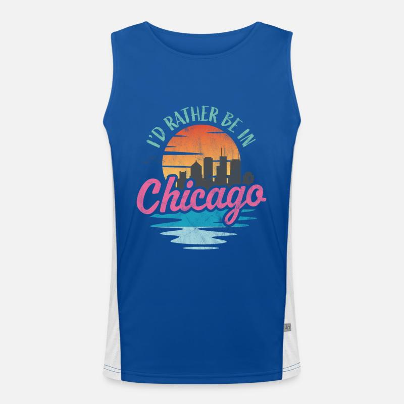I'd rather be in Chicago Men's Functional Contrast Tank Top 