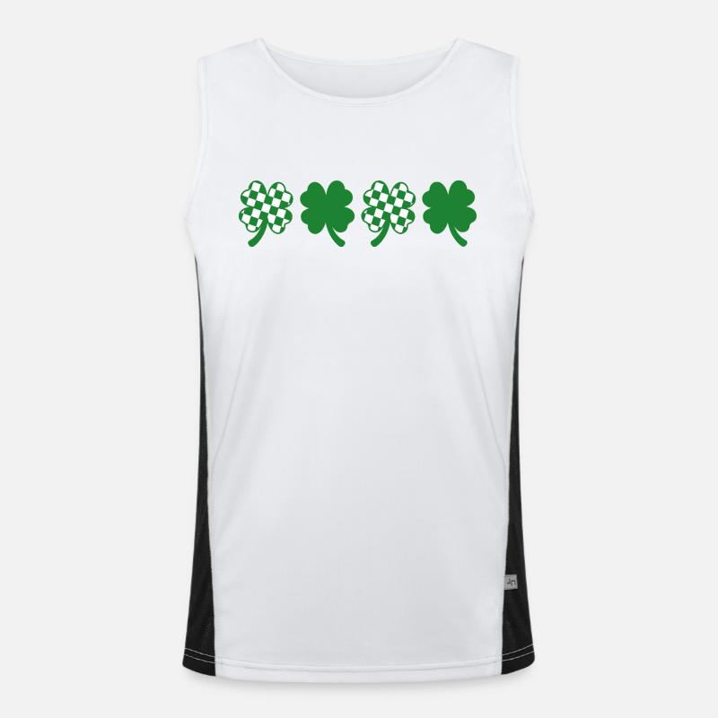 Karierter Klee St. Patrick's Day Funktionelles Kontrast-Tank Top für Männer 