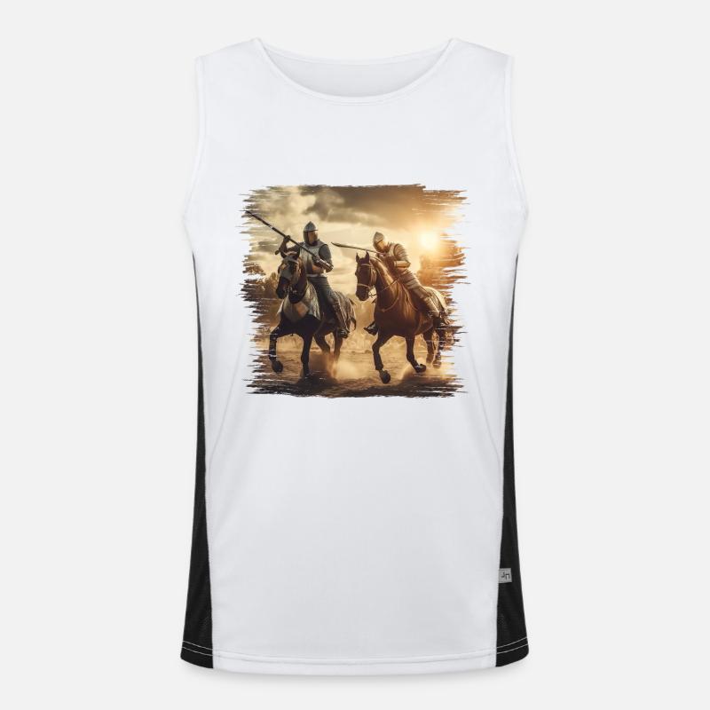 A medieval jousting tournament Men's Functional Contrast Tank Top 