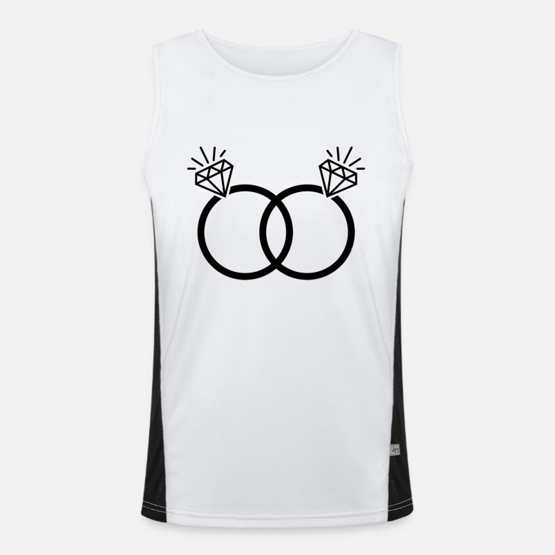 LGBT Eheringe Hochzeit JGA Paar Homo Ehe Diamant Funktionelles Kontrast-Tank Top für Männer 