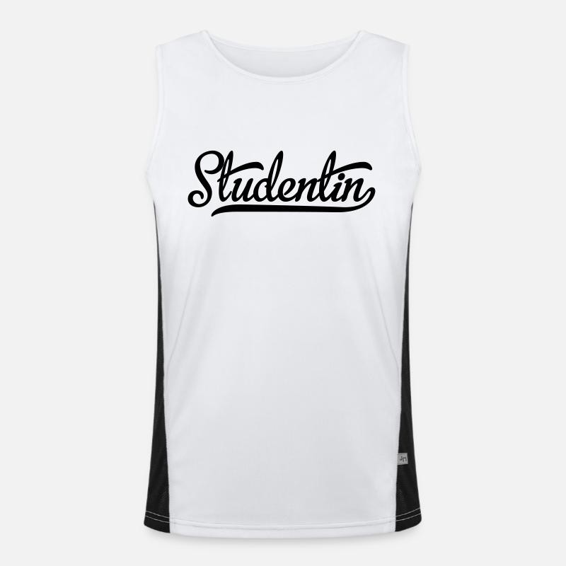 Student - Men's Functional Contrast Tank Top  - white/black