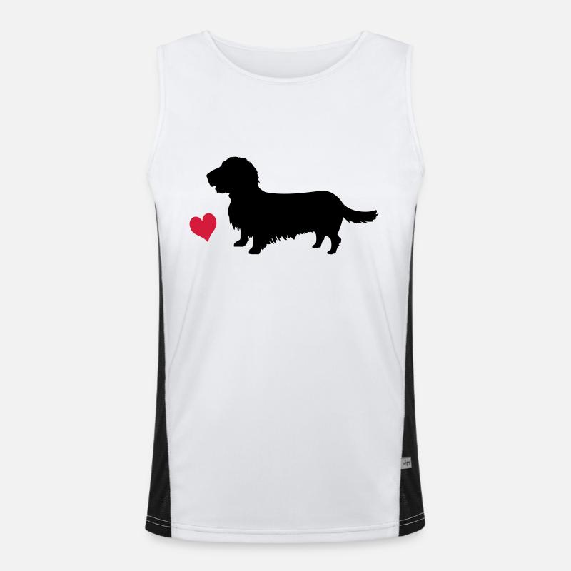 Rough-haired dachshund Men's Functional Contrast Tank Top 