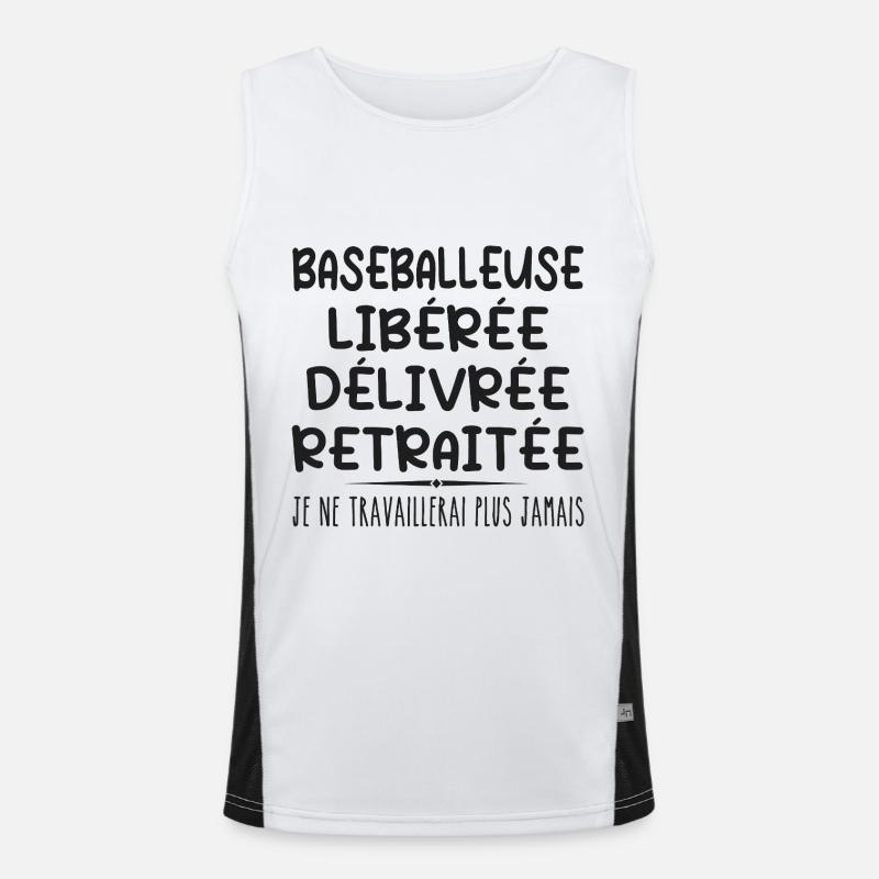 Baseball player celebrates retirement with cadea humor Men's Functional Contrast Tank Top 