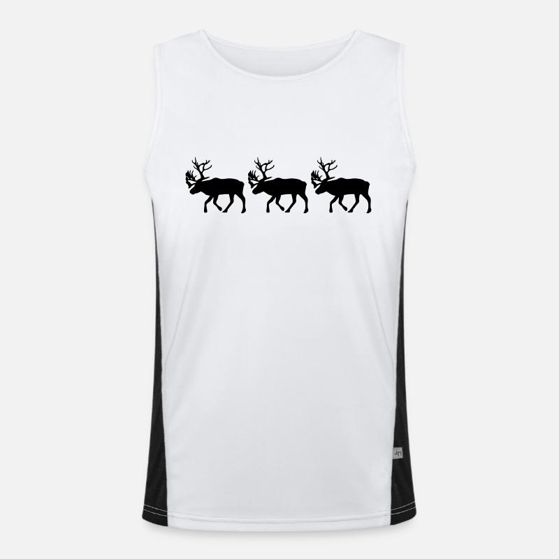 Caribou - Reindeer- xmas Men's Functional Contrast Tank Top 
