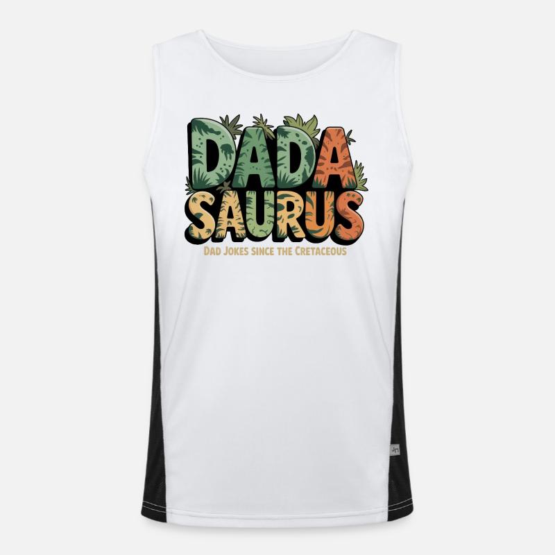 Dinosaurier Papa Saurus Geschenk Papa Funktionelles Kontrast-Tank Top für Männer 