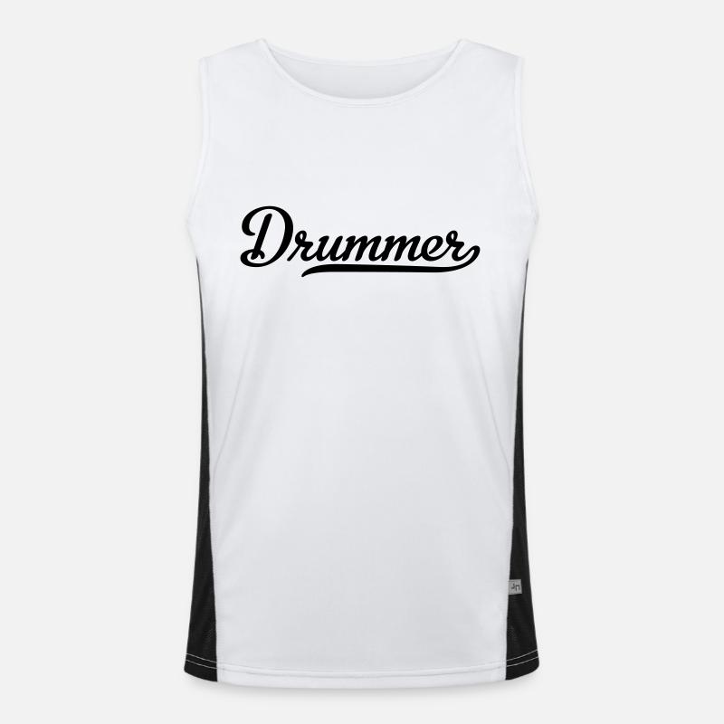 drummer - Men's Functional Contrast Tank Top  - white/black